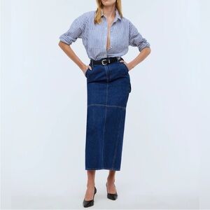 Madewell Denim Carpenter Maxi Skirt in Handlon Wash NWT • 24